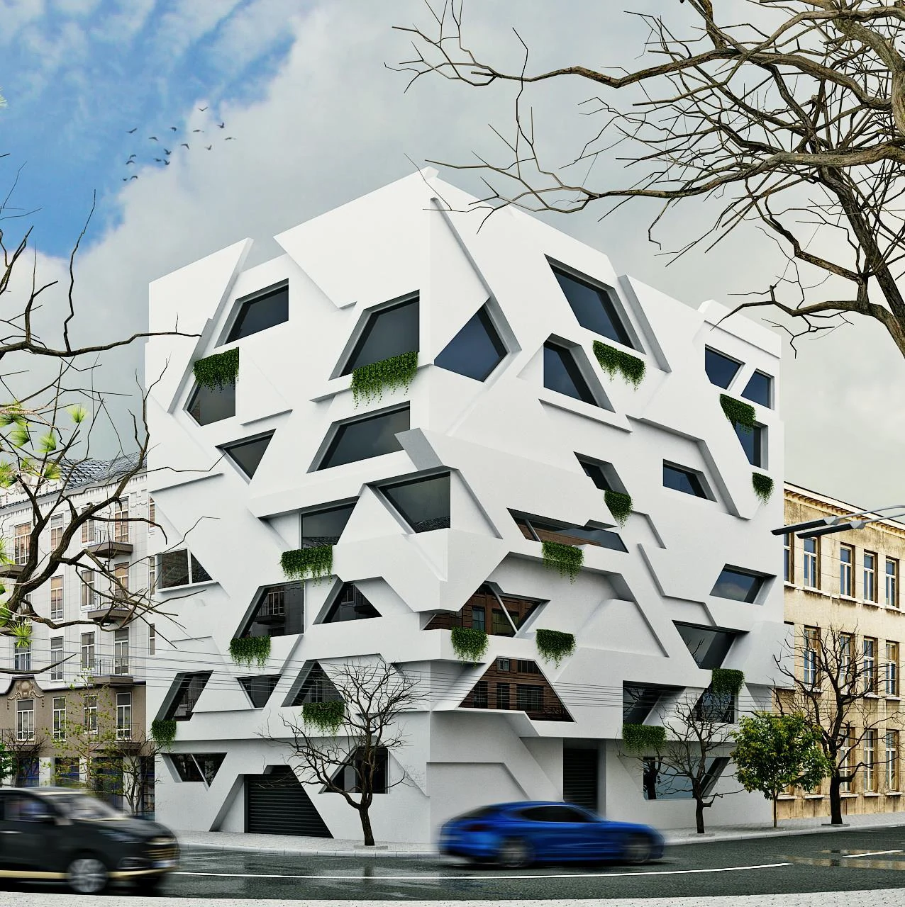 Faceted exterior design visualisation